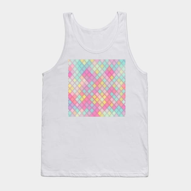 MULTICOLORED DIAMOND DESIGN, PASTEL COLOR, DIAMOND PATTERN Tank Top by ZARBIT